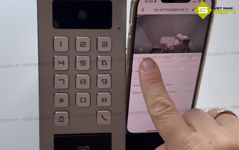 Máy chấm công vân tay Hikvision DS-K1T502DBFWX-C Kết nối DS K1T502DBFWX-C với màn hình