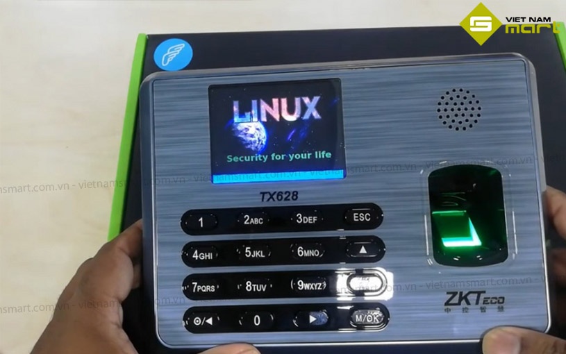 Máy chấm công vân tay và thẻ ZKTeco TX628 Khởi động máy chấm công ZKTeco TX628