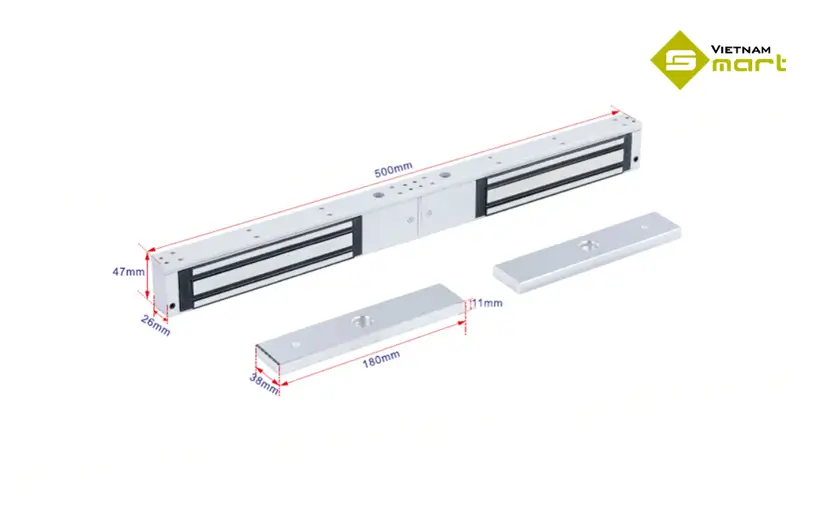 kích thước của khóa điện từ ASF280B