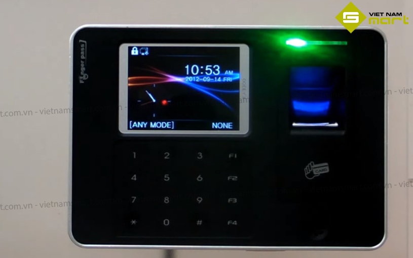 Máy chấm công vân tay KJTech KJ-3300 KJTech KJ3300 có màn hình sắc nét