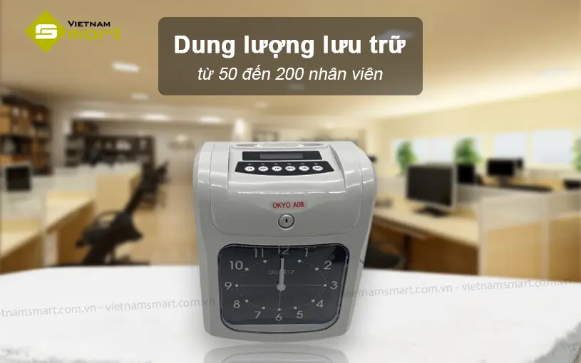 Máy chấm công thẻ giấy Okyo A08 máy chấm công thẻ giấy okyo a08 4