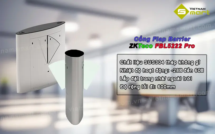 tính năng của cổng Flap Barrier ZKTeco FBL5222 Pro