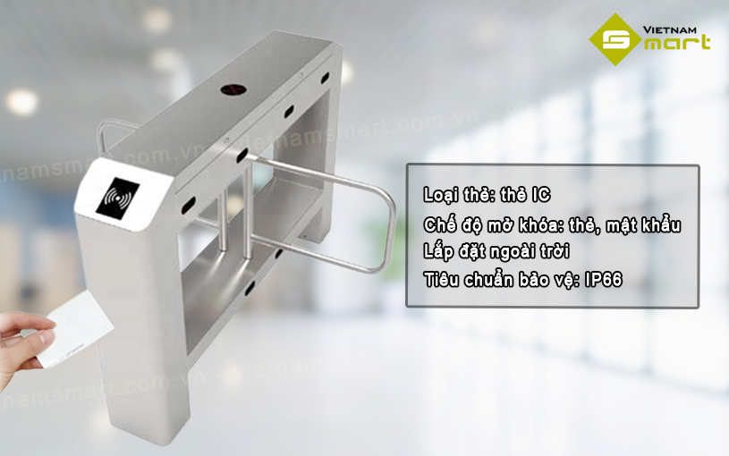 Tính năng của cổng swing barrier SBTL3211 - tích hợp bộ điều khiển và đầu đọc thẻ RFID