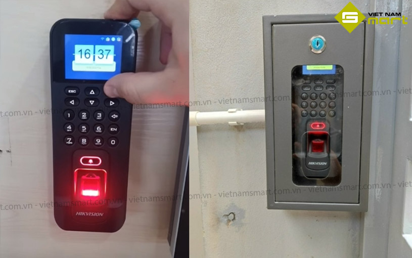 Máy chấm công vân tay HIKVISION DS-K1T804F Ứng dụng máy chấm công dấu vân tay DS-K1T804F trong thực tế