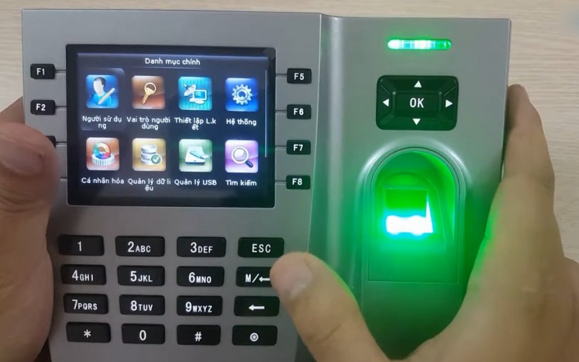 Máy chấm công vân tay Ronald Jack iClock 260 Menu màn hình chính của model chấm công vân tay iClock 260