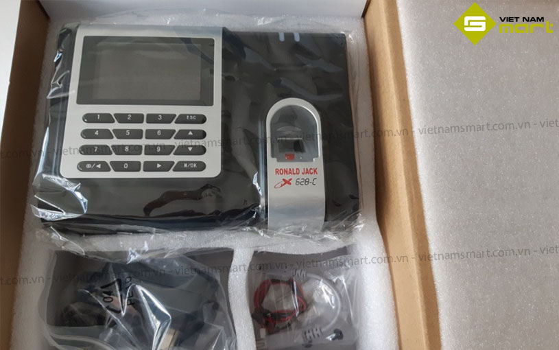 Máy chấm công vân tay Ronald Jack X628C-ID Mở hộp máy chấm công RJ X628CID