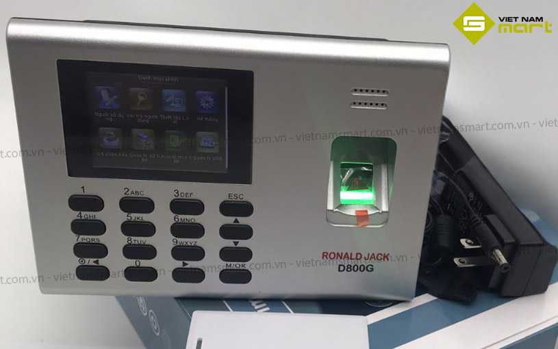 Mở hộp máy chấm công Ronald Jack D800G