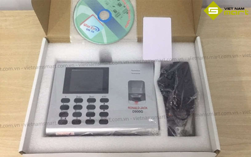 Máy chấm công vân tay Ronald Jack D900G Mở hộp máy chấm vân tay Ronald Jack D900G