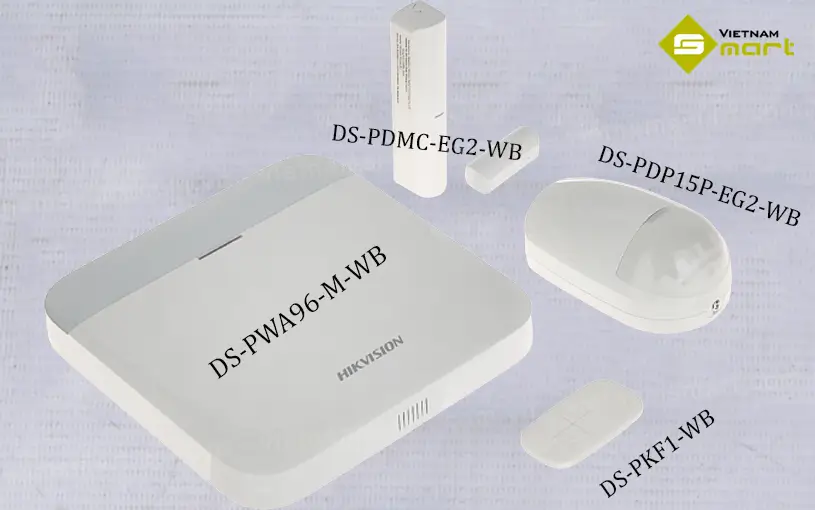 Các bộ phận chính trong bộ kit báo động DS-PWA64-Kit-WB (EU)