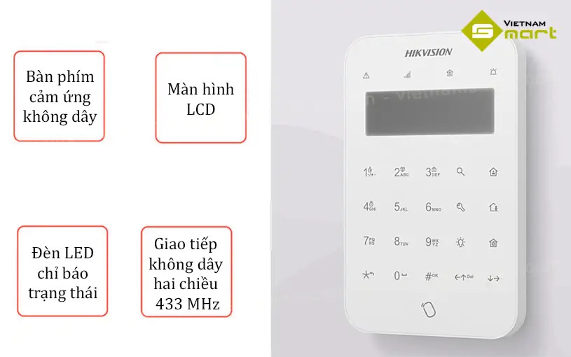 Bàn phím LCD không dây Hikvision DS-PK1-LT-WB Bàn phím LCD không dây Hikvision DS-PK1-LT-WB