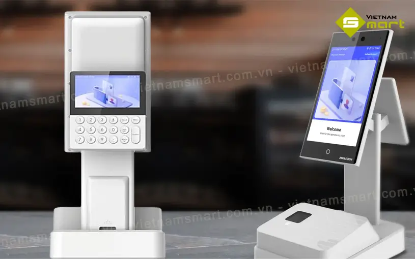 Thiết bị thanh toán Hikvision DS-K6301X-DT Ảnh thực tế 2 màn hình thanh toán DS-K6301X-DT