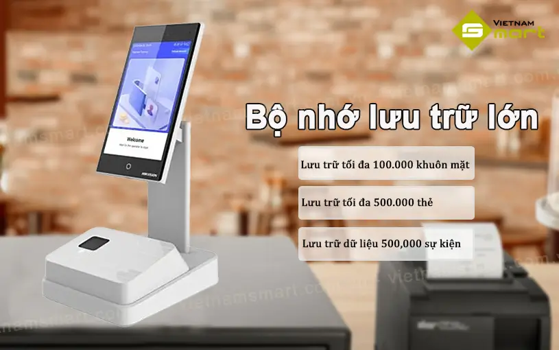 Thiết bị thanh toán Hikvision DS-K6301X-T Máy thanh toán DS-K6301X-T có bộ nhớ lưu trữ lớn