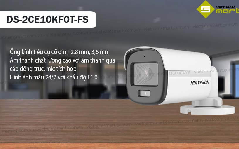 Camera TVI Colorvu Hikvision DS-2CE10KF0T-FS