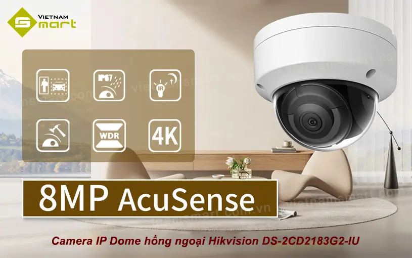 Camera IP Dome hồng ngoại Hikvision DS-2CD2183G2-IU Hikvision DS-2CD2183G2-IU