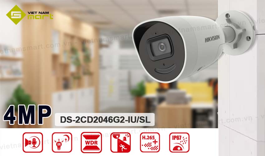 Camera IP 4MP Hikvision DS-2CD2046G2-IU/SL