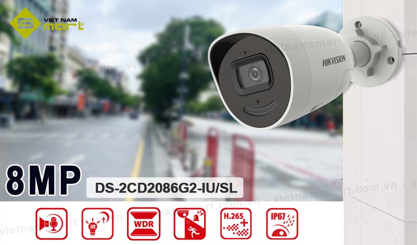Camera IP 8MP Hikvision DS-2CD2086G2-IU/SL