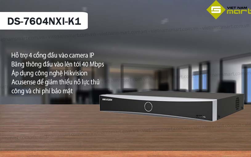 Đầu ghi hình IP 4 kênh Hikvision DS-7604NXI-K1