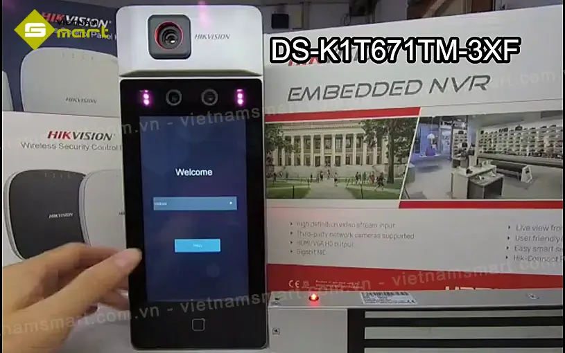 Máy chấm công khuôn mặt kết hợp đo nhiệt độ Hikvision DS-K1T671TM-3XF Máy chấm công nhận diện đo thân nhiệt bằng khuôn mặt Hikvision DS-K1T671TM-3XF