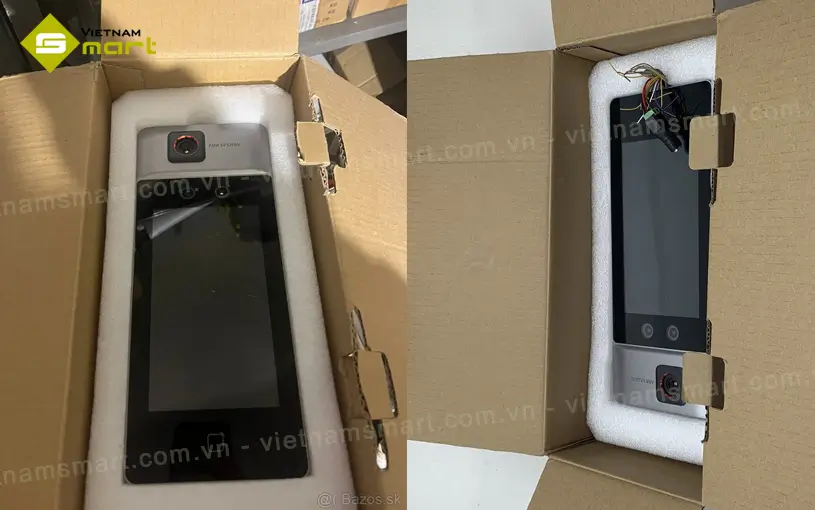 Máy chấm công khuôn mặt kết hợp đo nhiệt độ Hikvision DS-K1T671TM-3XF Máy chấm công DS-K1T671TM-3XF chính hãng tại VietnamSmart