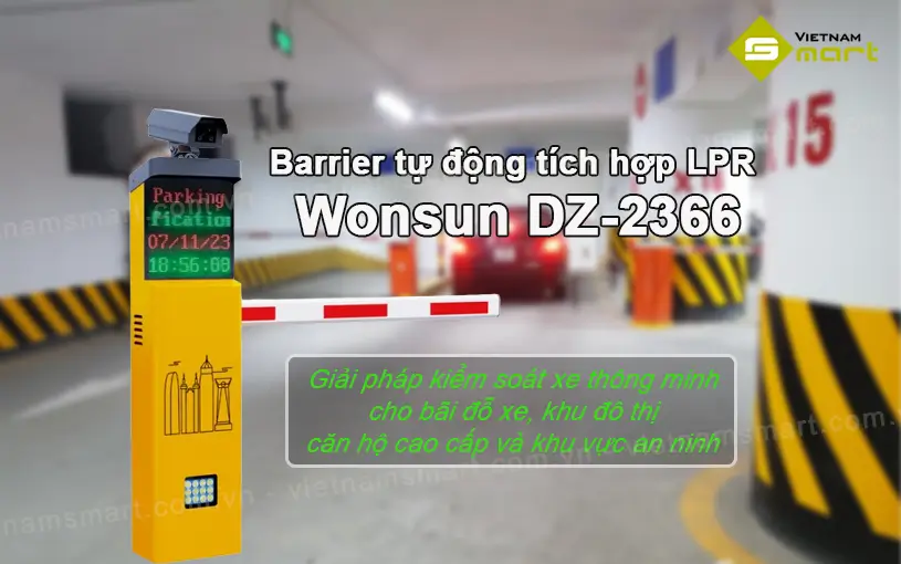 Giới thiệu barrier tự động tích hợp LPR Wonsun DZ-2366