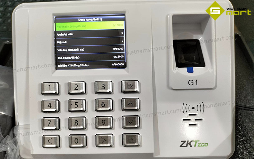 Máy chấm công vân tay thẻ ZKTeco G1 Giao diện trực quan của thiết bị ZKTeco G1