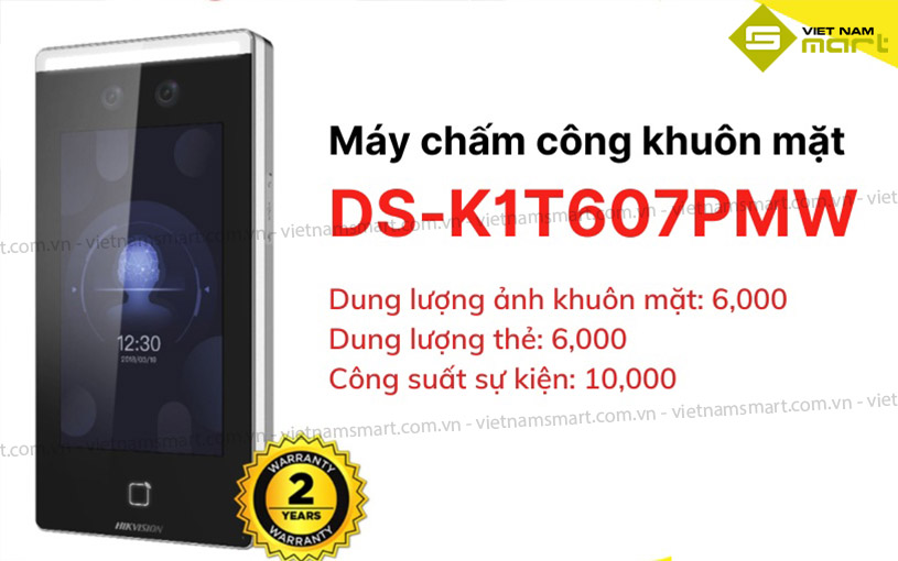 Máy chấm công khuôn mặt HIKVISION DS-K1T607PMW Giới thiệu mẫu máy chấm công khuôn mặt DS-K1T607PMW