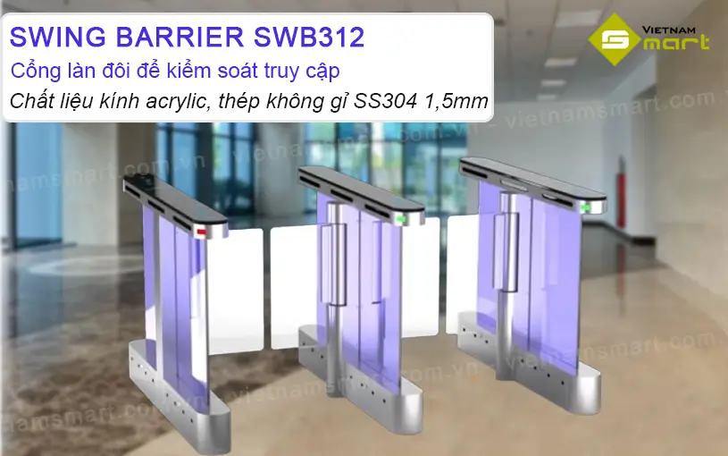 Giới thiệu về cổng swing barrier làn đôi Magnet SWB312