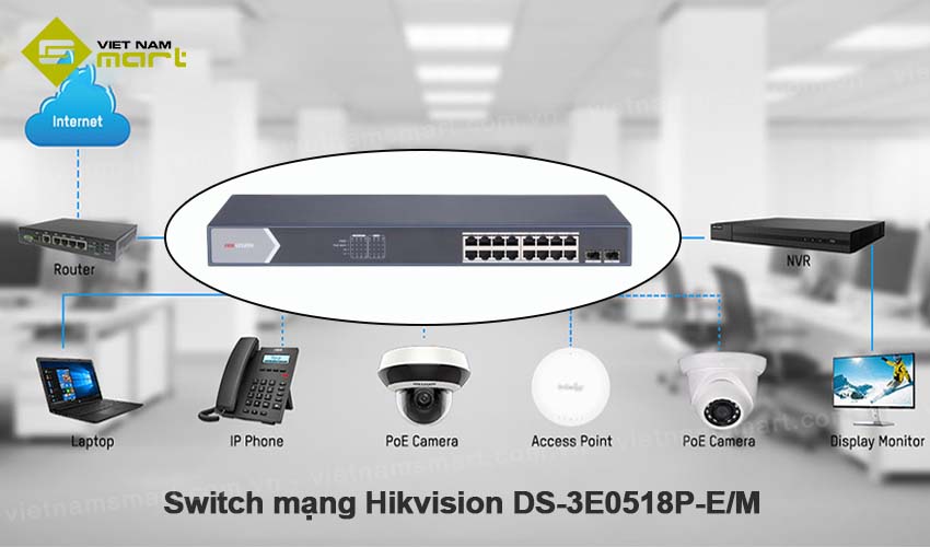Switch mạng Hikvision DS-3E0518P-E/M Switch mạng Hikvision DS-3E0518P-E/M
