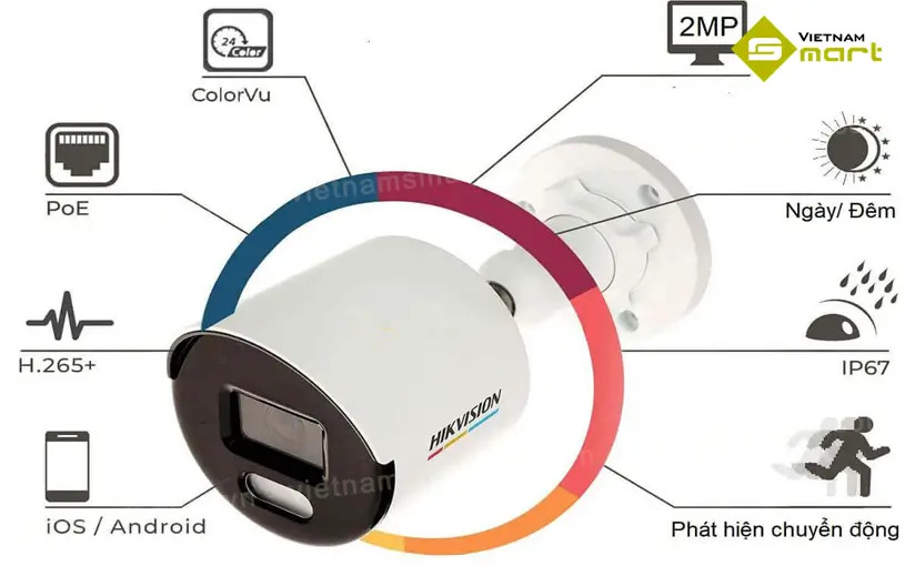Camera IP Colorvu Lite Hikvision DS-2CD1027G2-L Camera DS-2CD1027G2-L sở hữu nhiều tính năng vượt trội