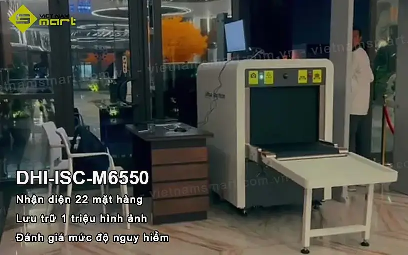 Máy soi hành lý X-Ray Dahua DHI-ISC-M6550 Máy X-Ray ISC-M6550 nhận diện được 22 loại vật nguy hiểm