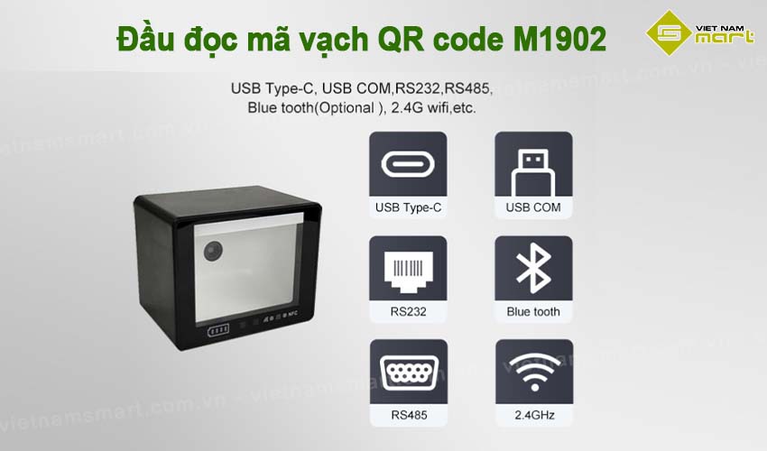 Đầu đọc mã vạch QRCode Lonvill M1902 Đầu đọc mã vạch QRCode M1902
