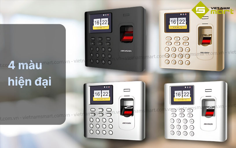 Máy chấm công vân tay HIKVISION DS-K1A802F-B DS-K1A802F-B có 4 màu hiện đại