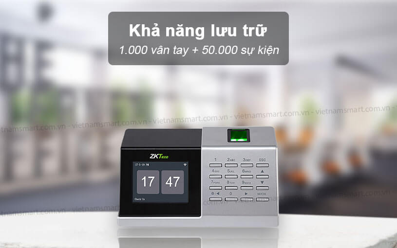 Máy chấm công vân tay ZKTeco D2 Dung lượng lưu trữ của máy chấm công ZKTeco D2