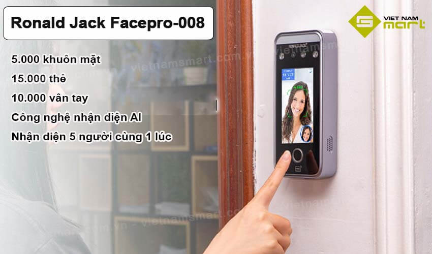 Máy chấm công khuôn mặt Ronald Jack FACEPRO-008 sở hữu nhiều ưu điểm nổi bật so với các đối thủ cùng phân khúc giá