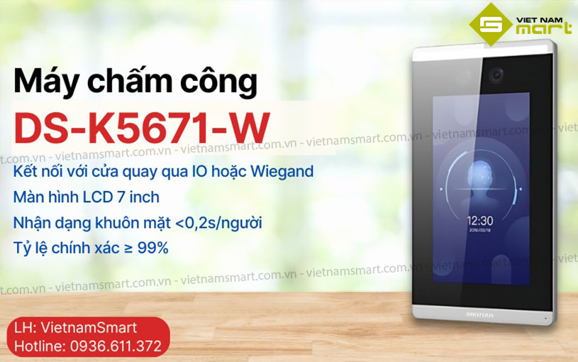 Module nhận dạng khuôn mặt cho cổng xoay Hikvision DS-K5671-W Giới thiệu mẫu máy chấm công khuôn mặt DS-K5671-W