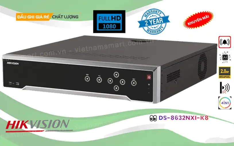 Đầu ghi hình IP 32 kênh Hikvision DS-8632NXI-K8 Hikvision DS-8632NXI-K8
