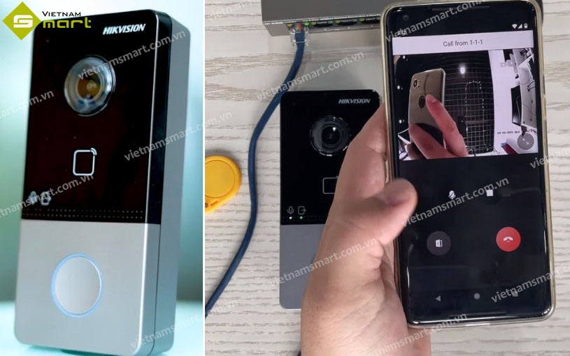 Nút ấn camera chuông cửa Hikvision DS-KV6113-WPE1 Kiểm thử camera chuông DS-KV6113-WPE1