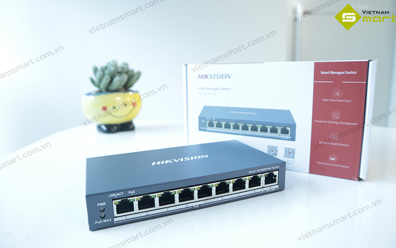 Switch mạng Hikvision DS-3E1309P-EI Switch Hikvision DS-3E1309P-EI có thiết kế nhỏ gọn và tiện lợi