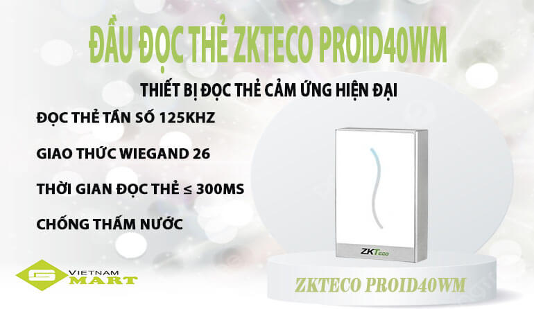 Đầu đọc thẻ cảm ứng ZKTeco ProID40WM