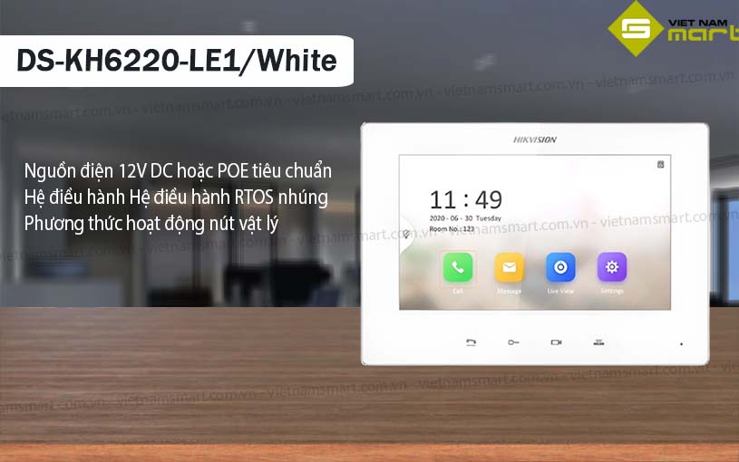 Màn hình chuông cửa Hikvision DS-KH6220-LE1/White