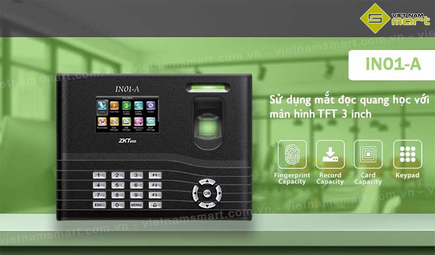 Máy chấm công vân tay ZKTeco IN01-A Giới thiệu máy chấm công vân tay ZKTeco IN01-A