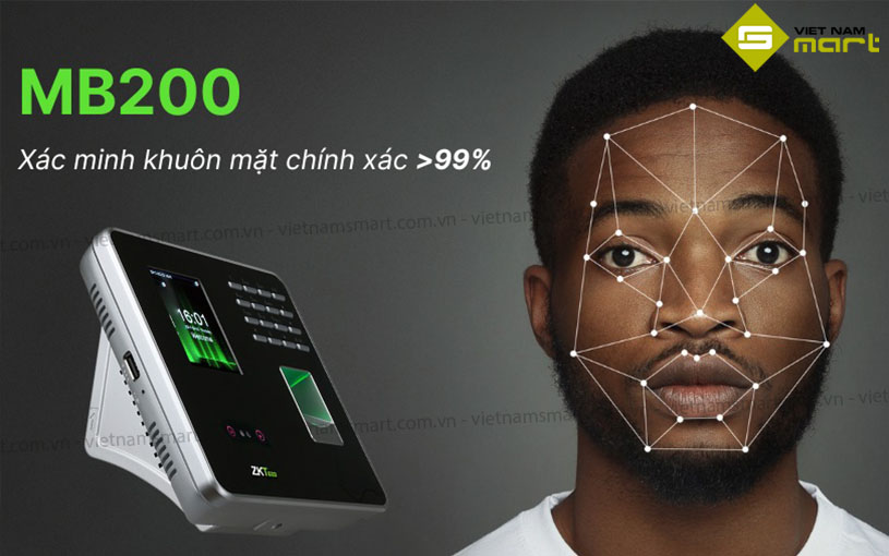 Máy chấm công khuôn mặt ZKTeco MB200 Máy chấm công ZKTeco MB200 xác minh khuôn mặt nhanh chóng