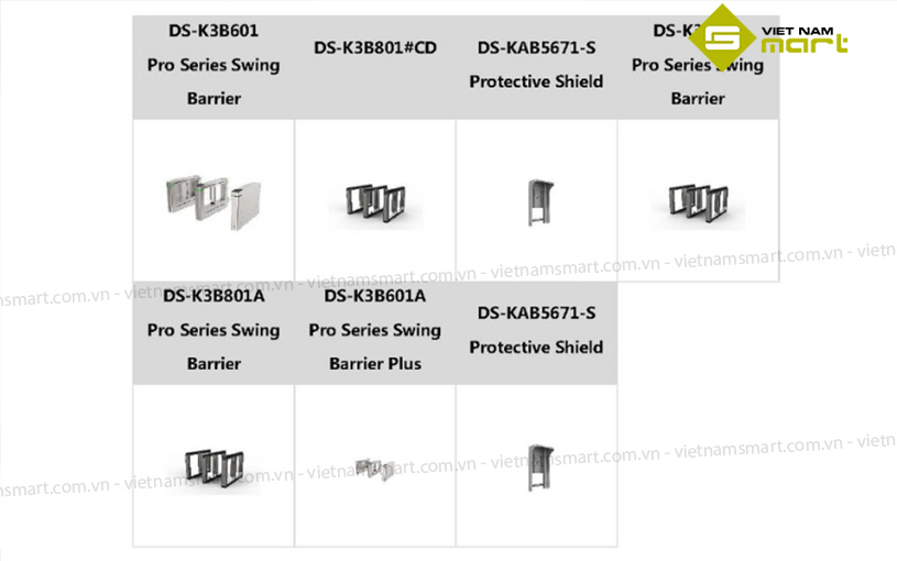 Mô-đun nhận diện khuôn mặt cho Barrier Hikvision DS-K5671-ZH Những model có thể tích hợp được với module nhận dạng khuôn mặt cho cổng xoay DS-K5671-ZH