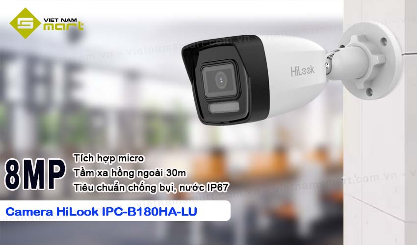 Camera Dual Light 8MP HiLook IPC-B180HA-LU