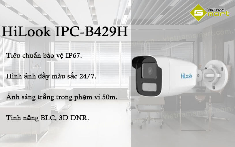 Camera Colorvu 2MP HiLook IPC-B429H