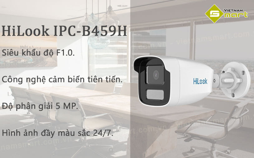 Camera Colorvu 4MP HiLook IPC-B459H Camera Colorvu 4MP HiLook IPC-B459H