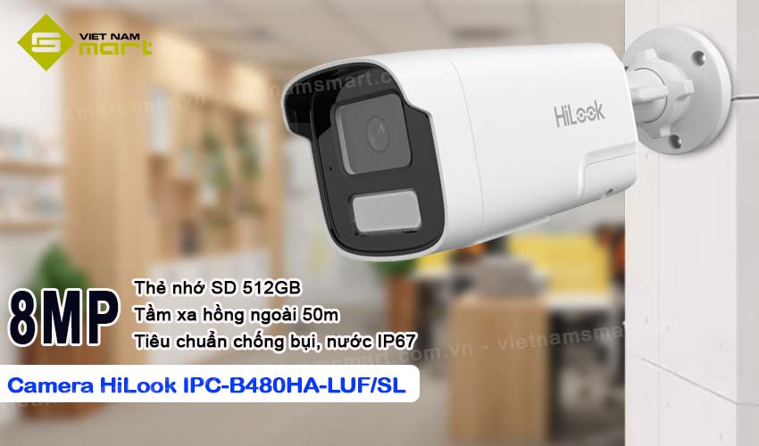 Camera Dual Light 8MP HiLook IPC-B480HA-LUF/SL