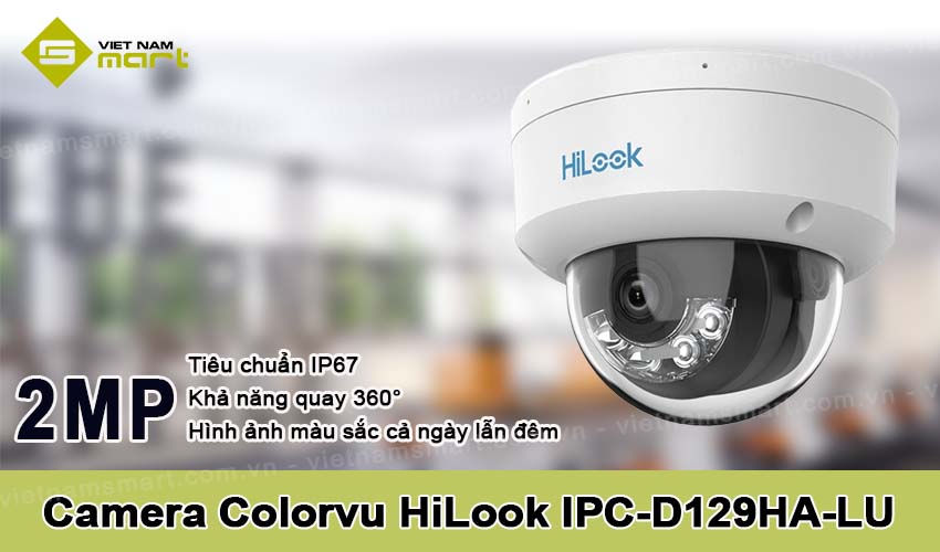 Camera Colorvu 2MP HiLook IPC-D129HA-LU Camera Colorvu 2MP HiLook IPC-D129HA-LU