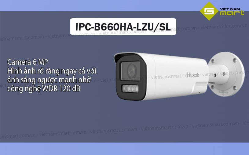 Camera Dual Light 6MP HiLook IPC-B660HA-LZU/SL