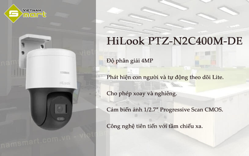 Camera PTZ IP 4MP HiLook PTZ-N2C400M-DE Camera PTZ IP 4MP HiLook PTZ-N2C400M-DE